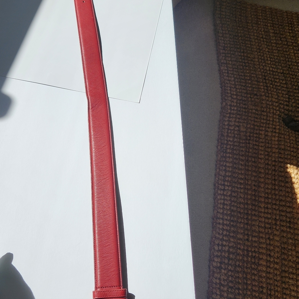 Coach Red Leather Belt with Gold Buckle - Picture 6 of 8